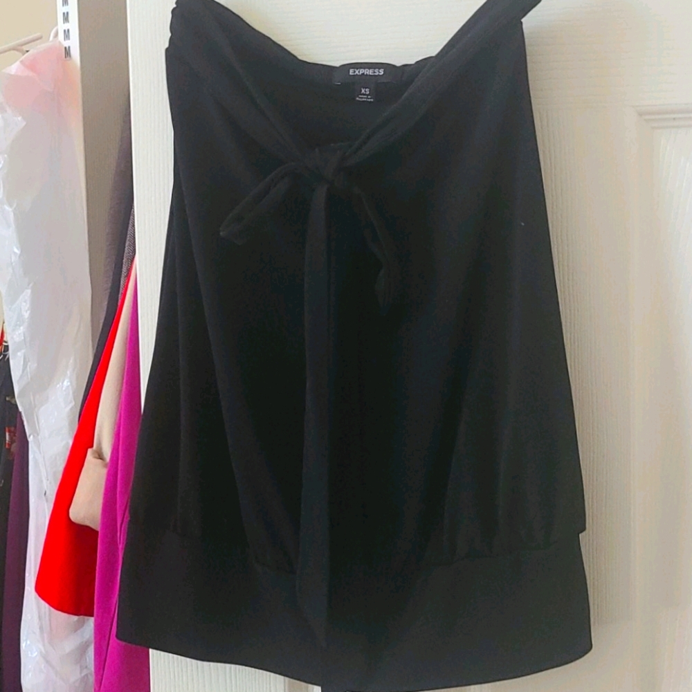 Black strapless top